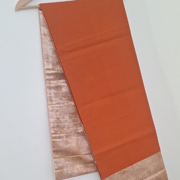 Elegant Floral Kimono Obi Belt in Gold and Orange - Picture 3 of 3